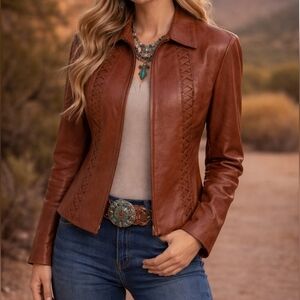 North Beach Vintage Leather Jacket Brown Medium 10 Michael Hoban Western